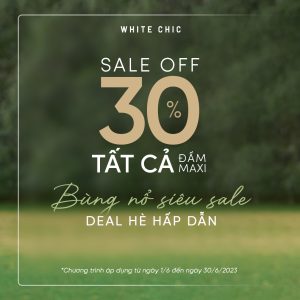 WHITE CHIC sale 30% váy maxi