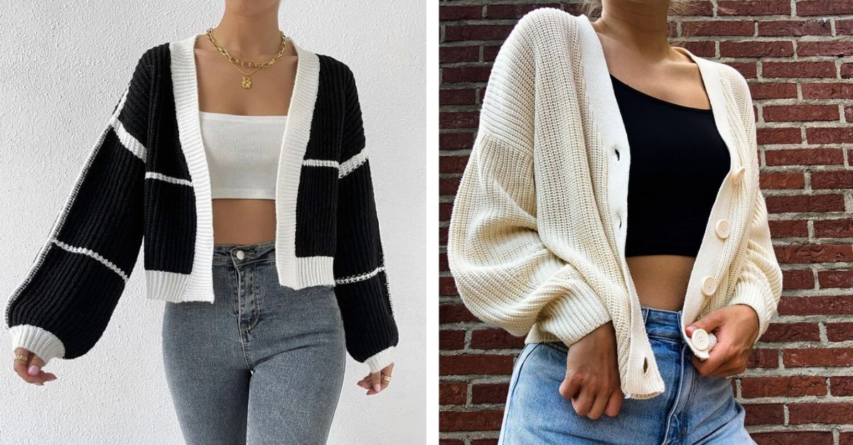 phối đồ với áo cardigan croptop