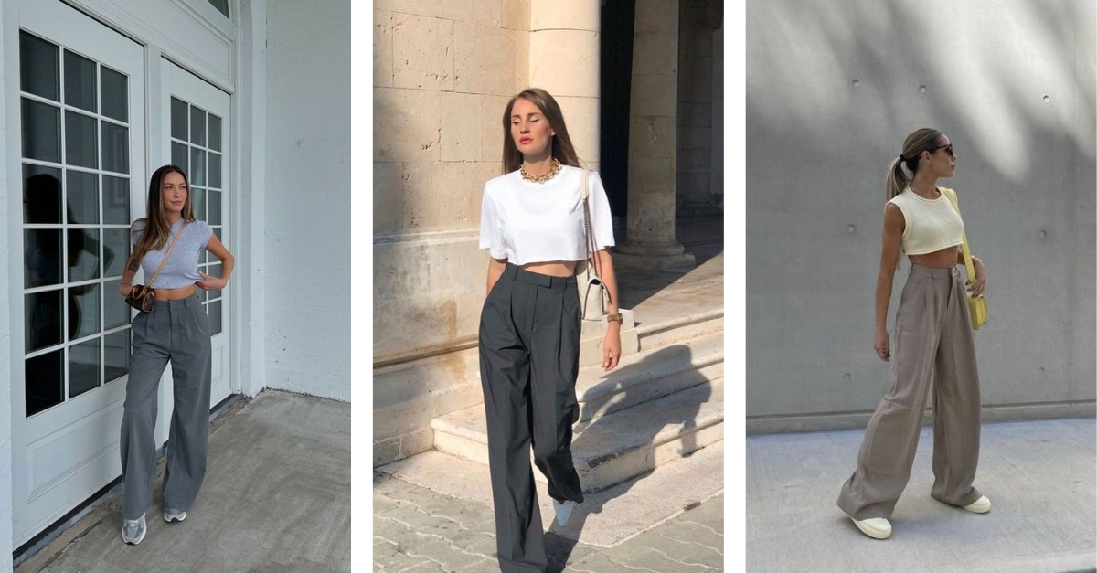 phối áo croptop quần culottes