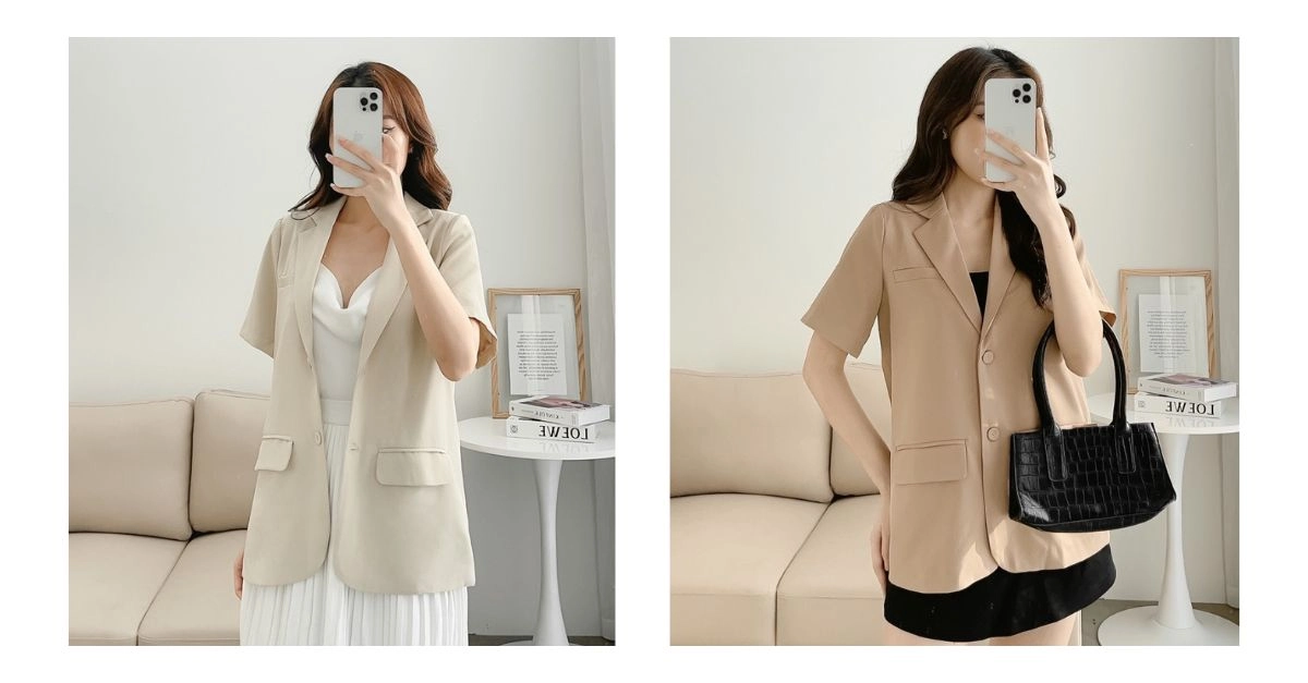 Cách phối đồ với áo blazer cộc tay cho nàng